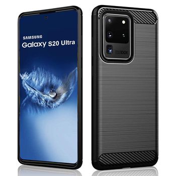 Husa techsuit - carbon silicone - samsung galaxy s20 ultra - black