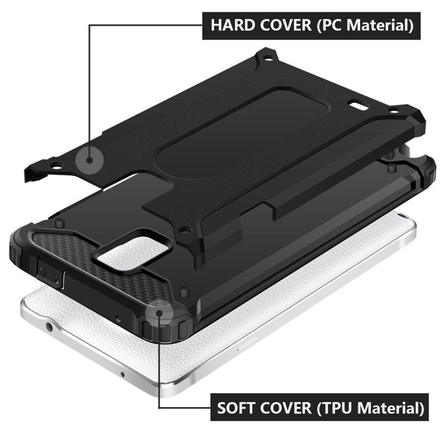 Husa Techsuit - Hybrid Armor - Samsung Galaxy Note 4 N910 - Black fotografia produsului View 2 L