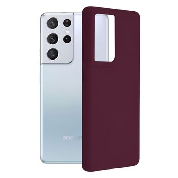 Husa premium techsuit - soft edge silicone - samsung galaxy s21 ultra - plum violet