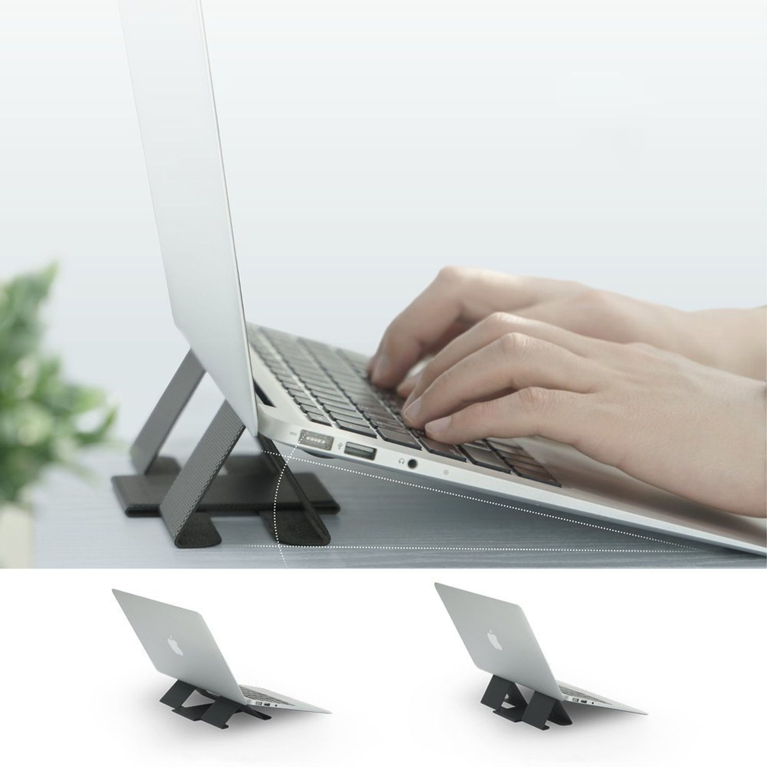 Suport pliabil pentru laptop Ringke, gri,ESAK04304 fotografia produsului View 3 L