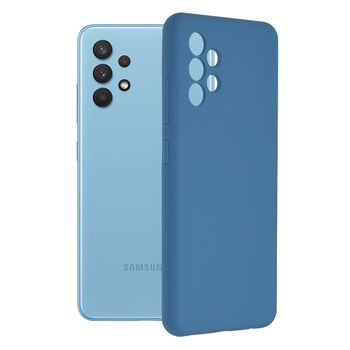 Husa premium techsuit - soft edge silicone - samsung galaxy a32 4g - denim blue