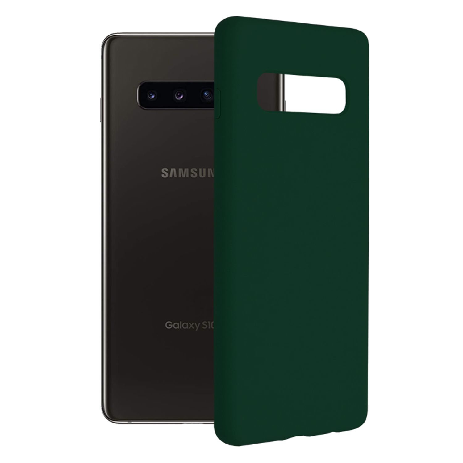 Husa premium Techsuit - Soft Edge Silicone - Samsung Galaxy S10 Plus - Dark Green fotografia produsului