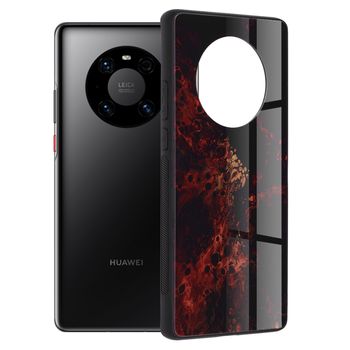 Husa cu spate din sticla techsuit - glaze series - huawei mate 40 pro - red nebula