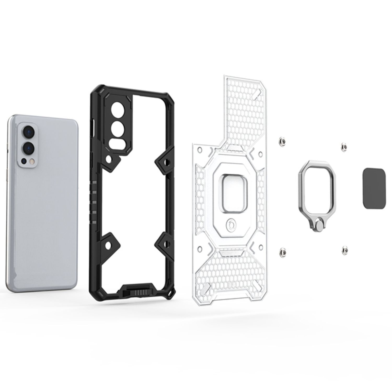 Husa Techsuit - Honeycomb Armor - Oneplus Nord 2 5G - negru fotografia produsului View 3 L