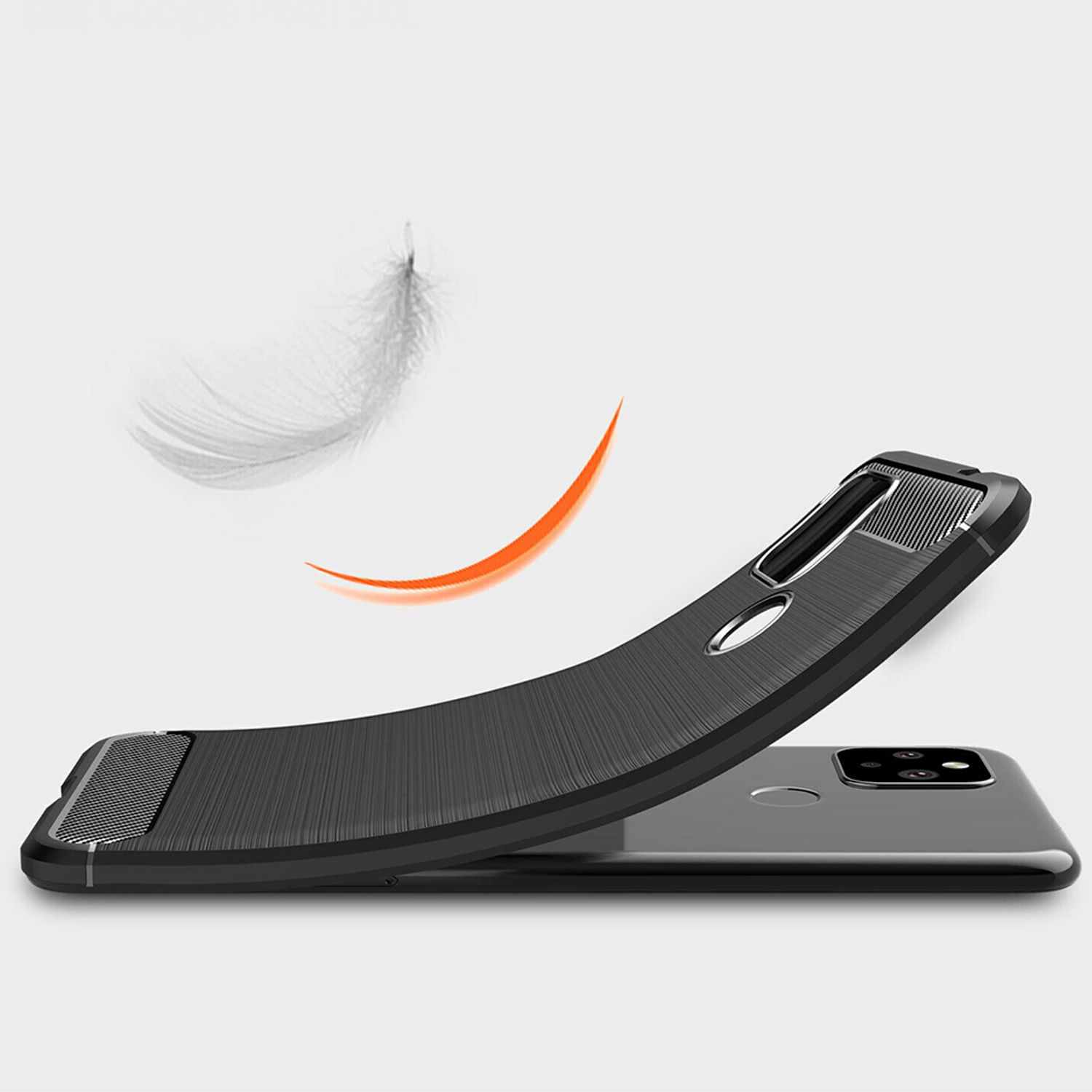 Husa Techsuit - Carbon Silicone - Google Pixel 4a 5G - Black fotografia produsului View 3 L