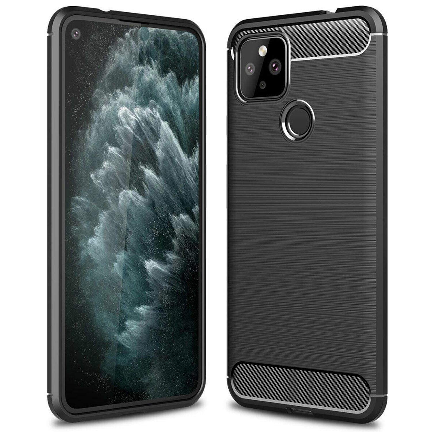 Husa Techsuit - Carbon Silicone - Google Pixel 4a 5G - Black fotografia produsului