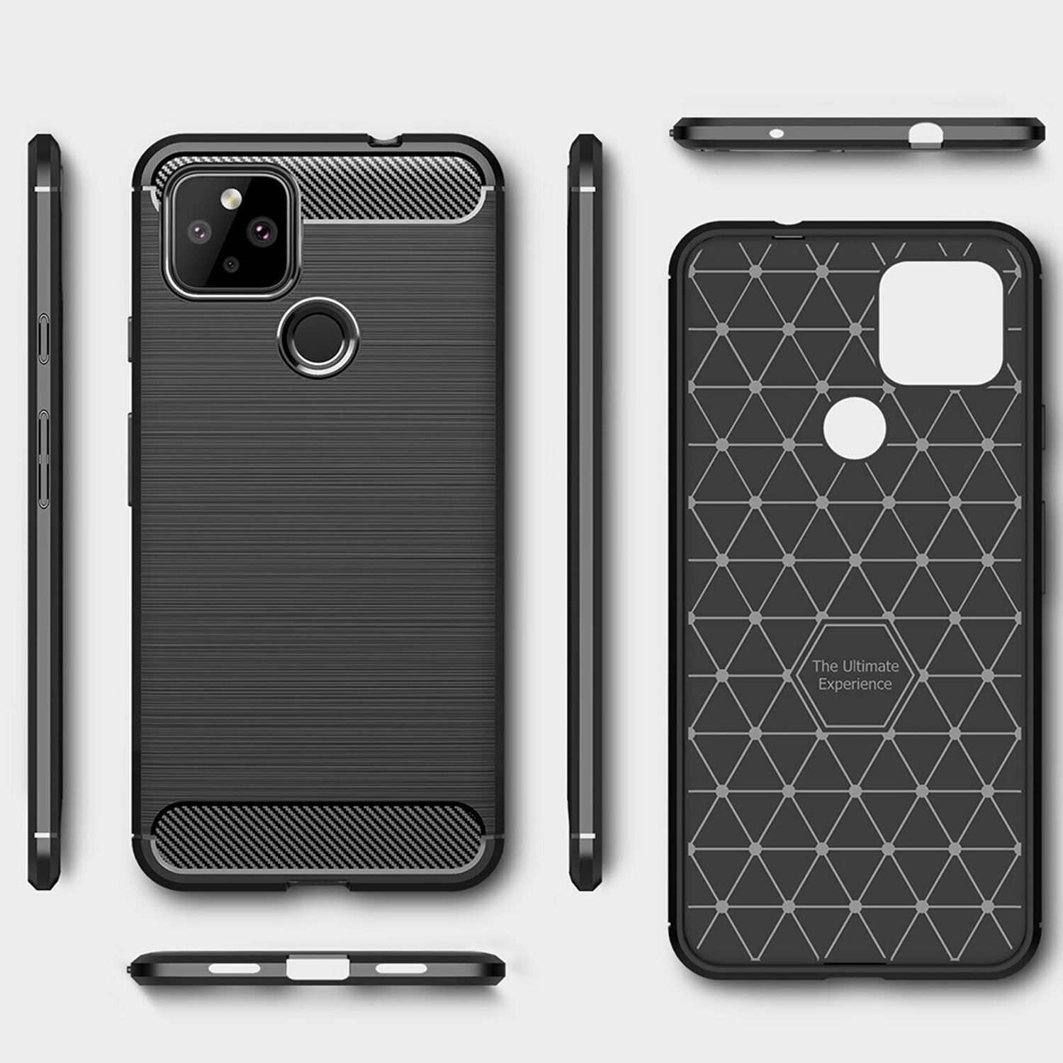 Husa Techsuit - Carbon Silicone - Google Pixel 4a 5G - Black fotografia produsului View 2 L
