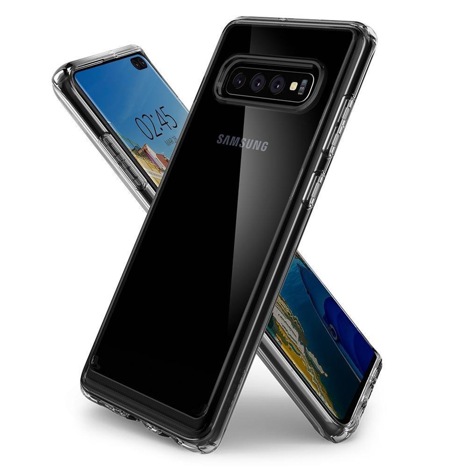 Husa premium Ultra Hybrid compatibila cu Samsung Galaxy S10 Plus, Transparent fotografia produsului View 3 L