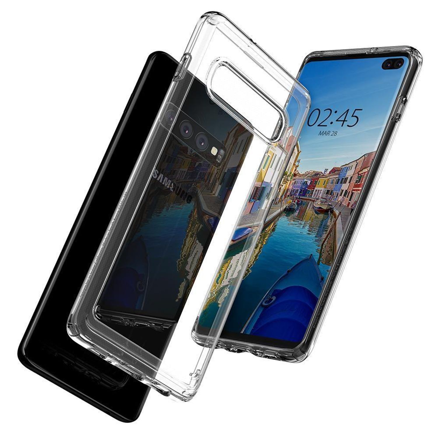 Husa premium Ultra Hybrid compatibila cu Samsung Galaxy S10 Plus, Transparent fotografia produsului