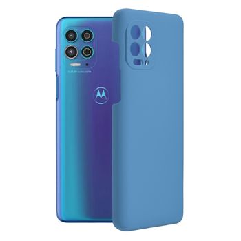Husa premium techsuit - soft edge silicone - motorola moto g100 / edge s - denim blue