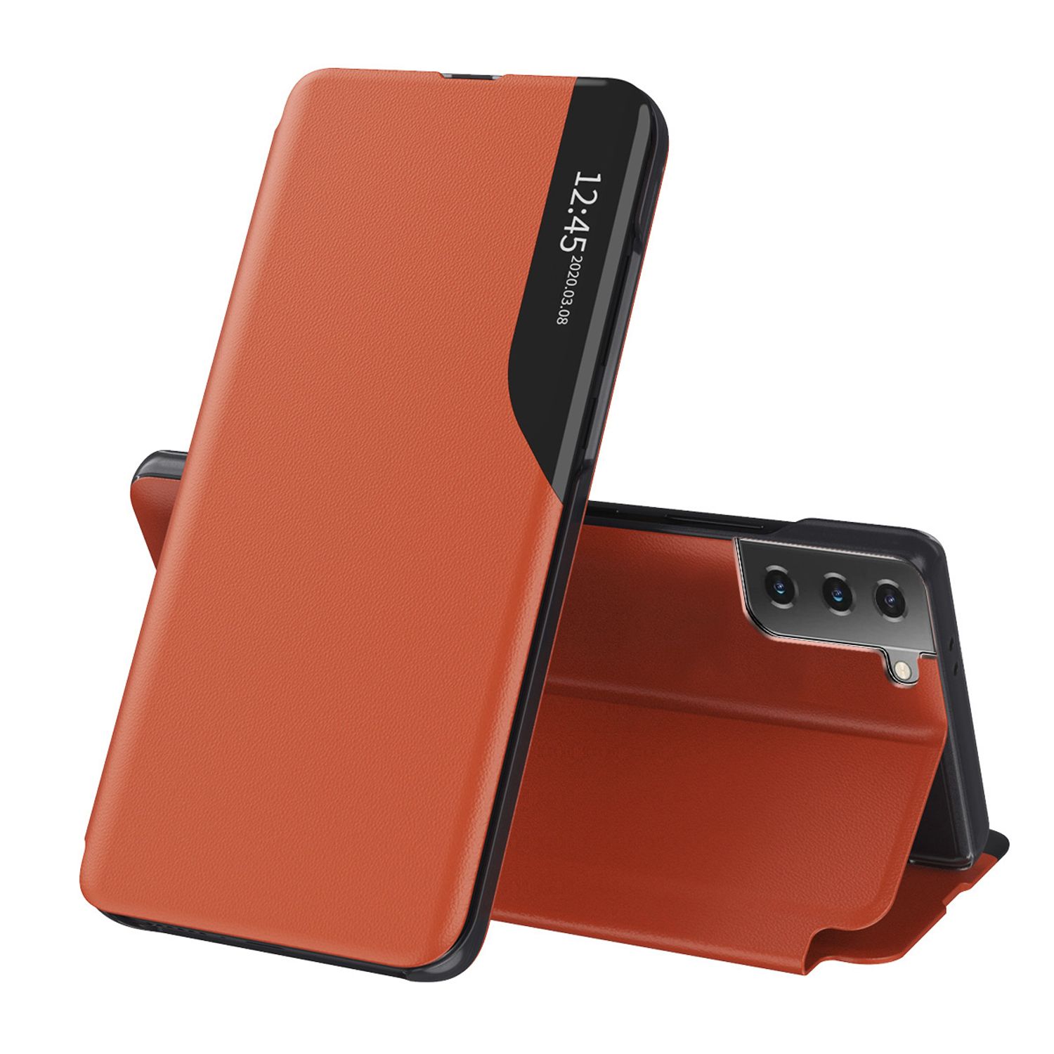 Husa tip carte Techsuit - eFold Series - Samsung Galaxy S21 FE - Orange fotografia produsului