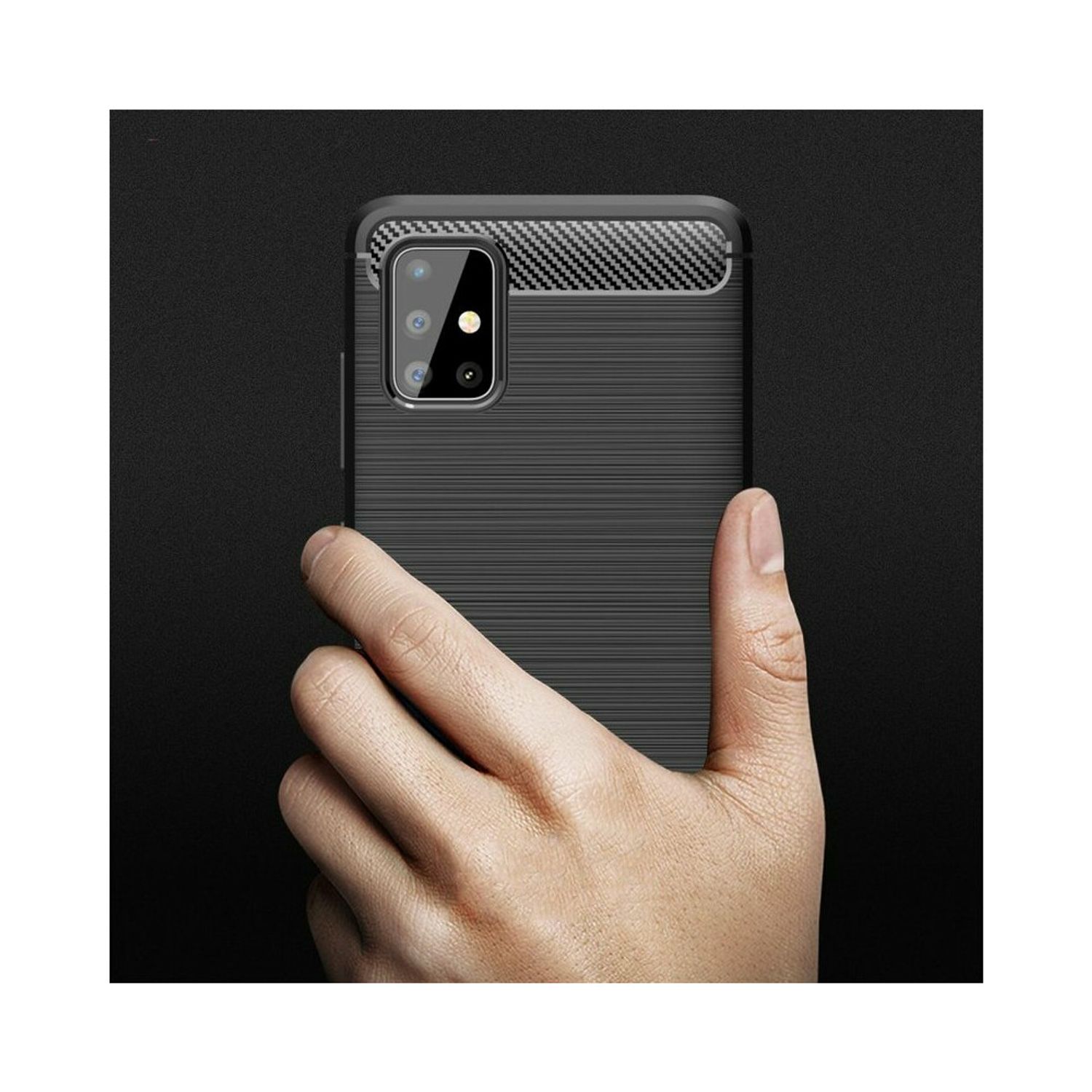 Husa Techsuit - Carbon Silicone - Samsung Galaxy A51 / M40s - Black fotografia produsului View 3 L