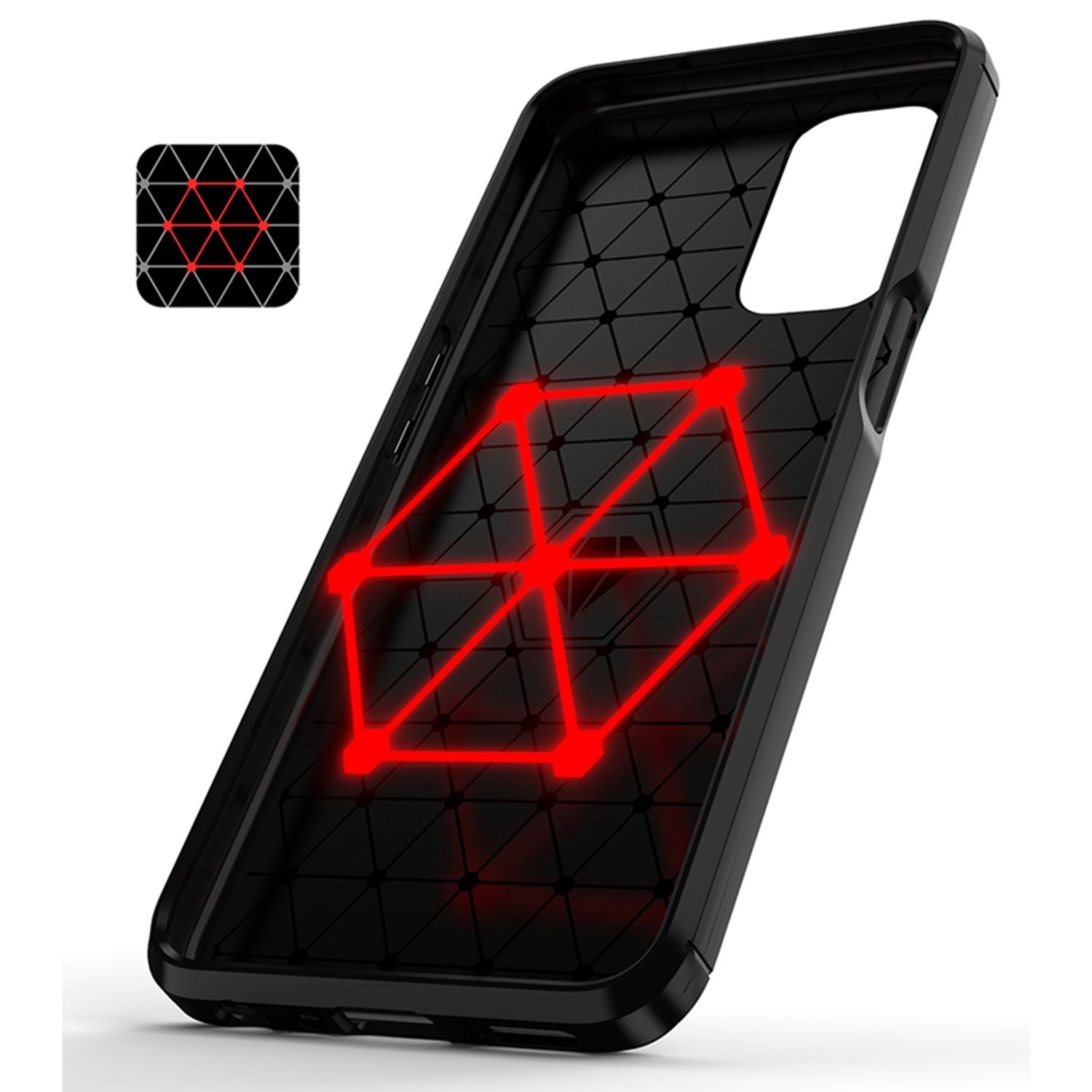 Husa Techsuit - Carbon Silicone - Oneplus Nord N200 5G - Black fotografia produsului View 3 L