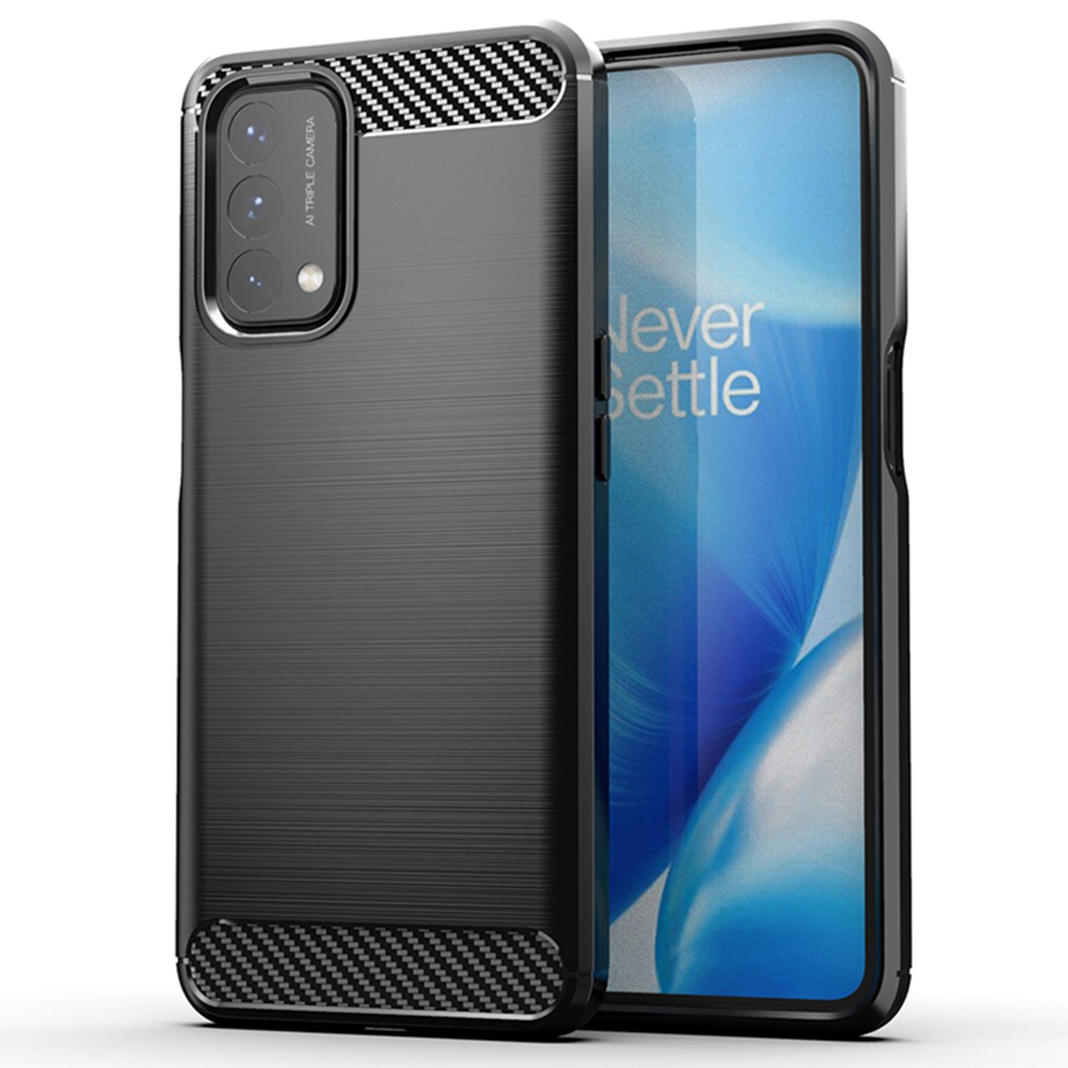 Husa Techsuit - Carbon Silicone - Oneplus Nord N200 5G - Black fotografia produsului