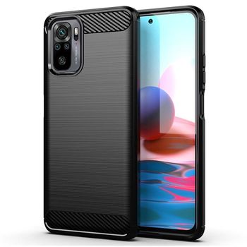 Husa techsuit - carbon silicone - xiaomi redmi note 10 / note 10s - black