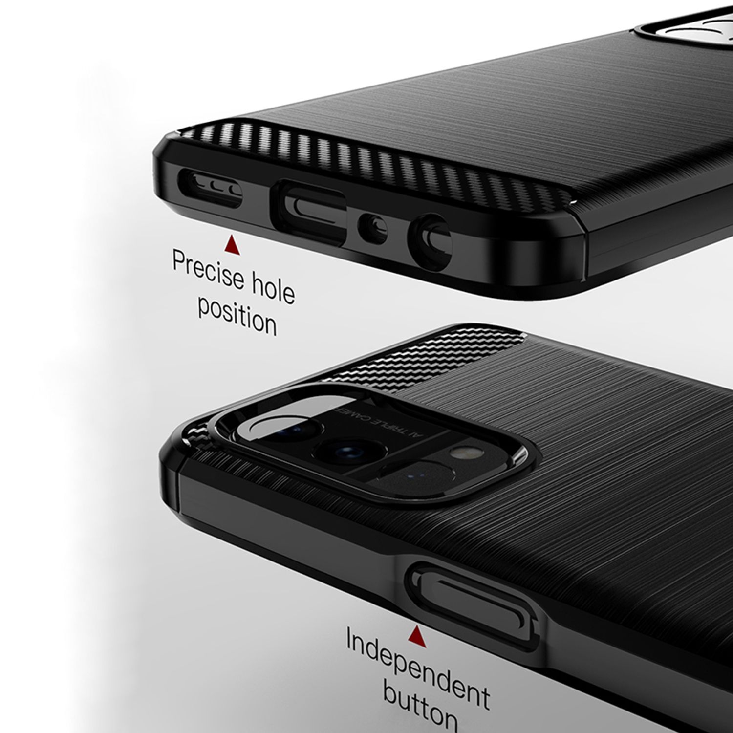 Husa Techsuit - Carbon Silicone - Oneplus Nord N200 5G - Black fotografia produsului View 2 L