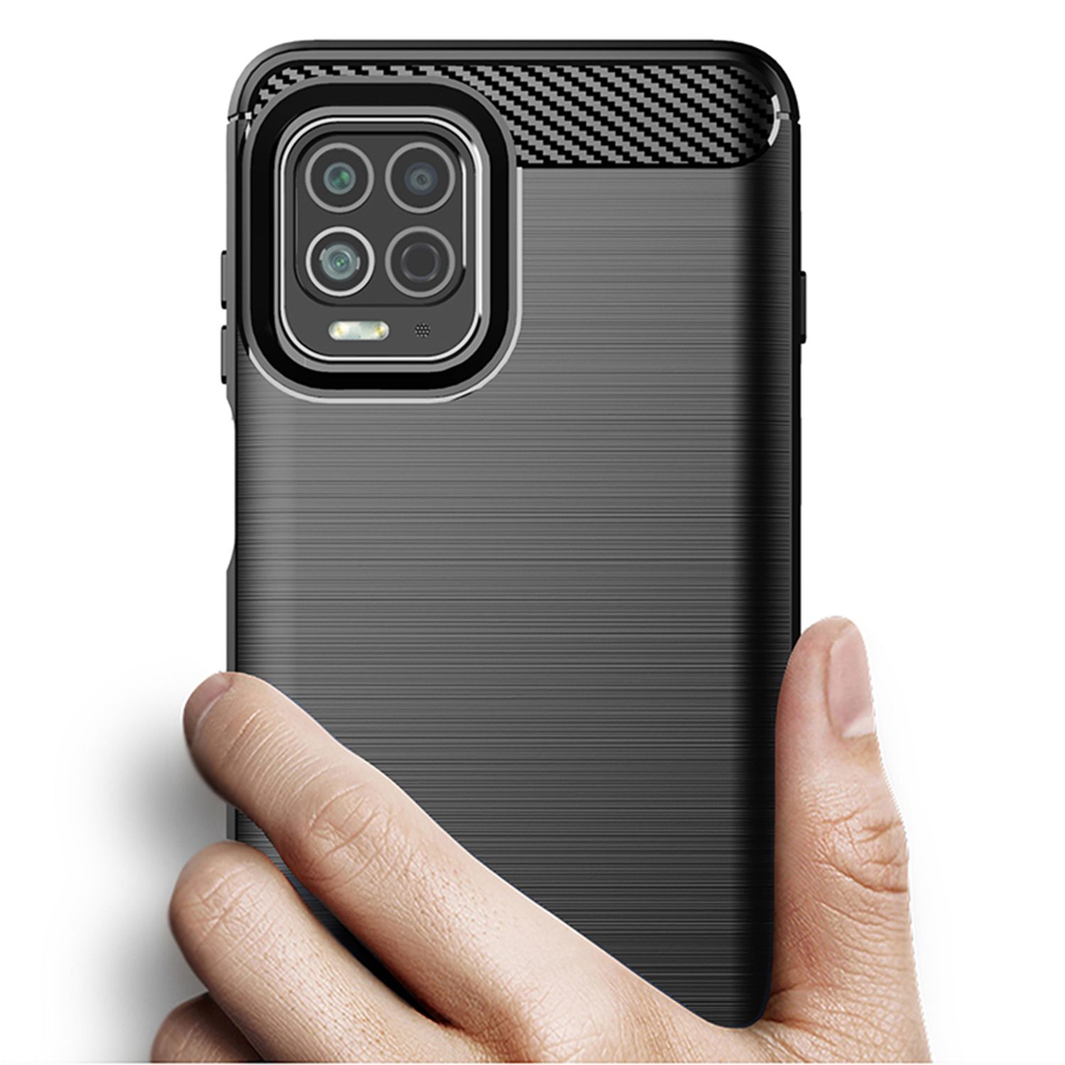 Husa Techsuit - Carbon Silicone - Motorola Moto G100 / Edge S - Black fotografia produsului View 2 L