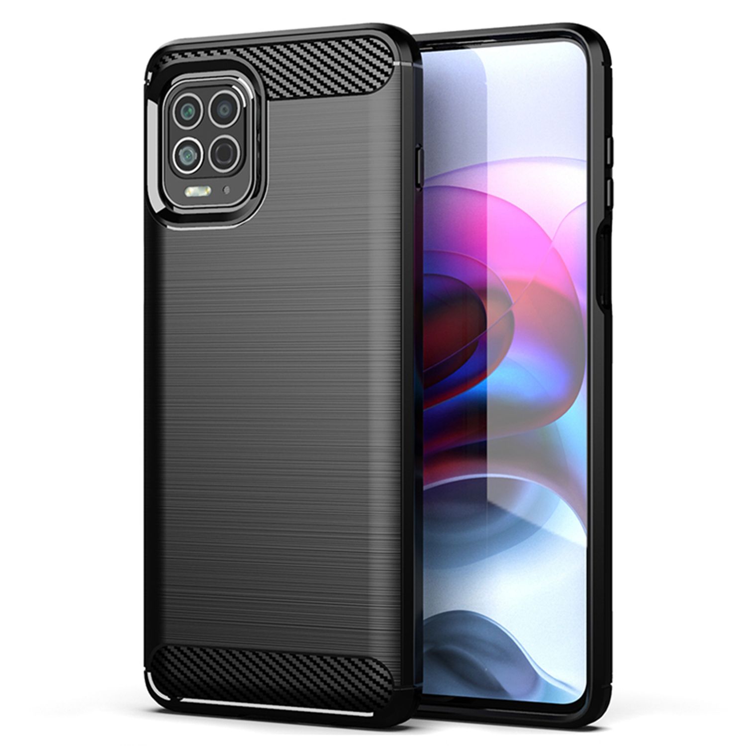 Husa Techsuit - Carbon Silicone - Motorola Moto G100 / Edge S - Black fotografia produsului