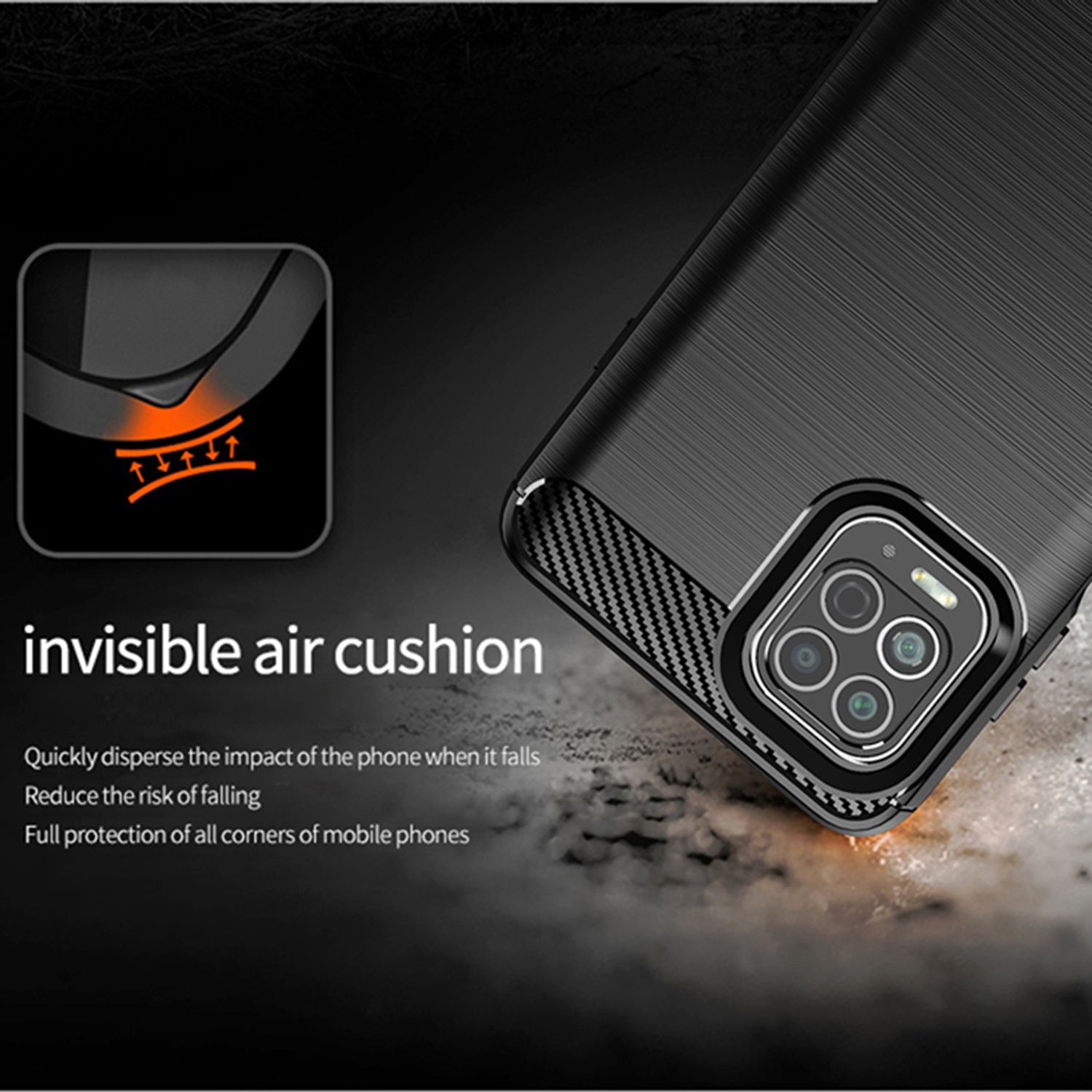 Husa Techsuit - Carbon Silicone - Motorola Moto G100 / Edge S - Black fotografia produsului View 3 L