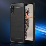 Husa Techsuit - Carbon Silicone - Huawei P20 - Black fotografia produsului View 3 S