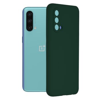 Husa premium techsuit - soft edge silicone - oneplus nord ce 5g - dark green