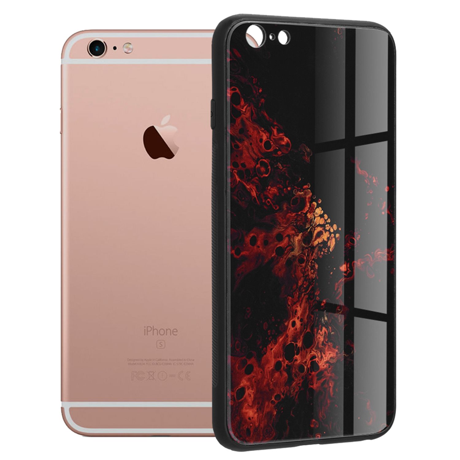 Husa cu spate din sticla Techsuit - Glaze Series - iPhone 6 / 6S - Red Nebula fotografia produsului