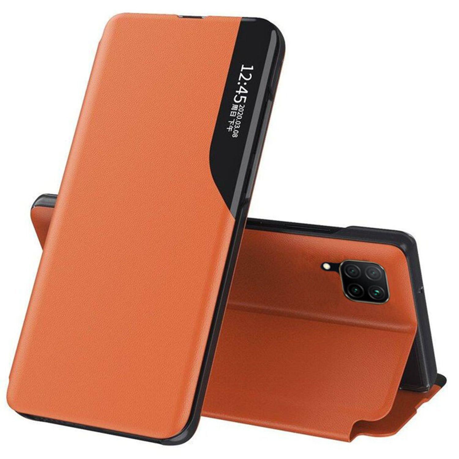 Husa tip carte Techsuit - eFold Series - Huawei P40 Lite - Orange fotografia produsului