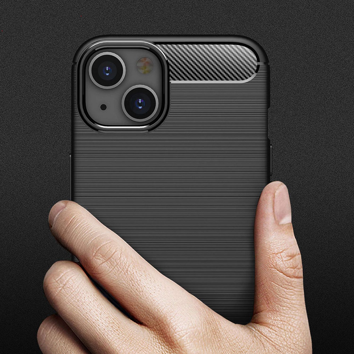 Husa Techsuit - Carbon Silicone - iPhone 13 Mini - Black fotografia produsului View 3 L