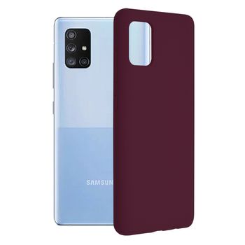 Husa premium techsuit - soft edge silicone - samsung galaxy a71 - plum violet