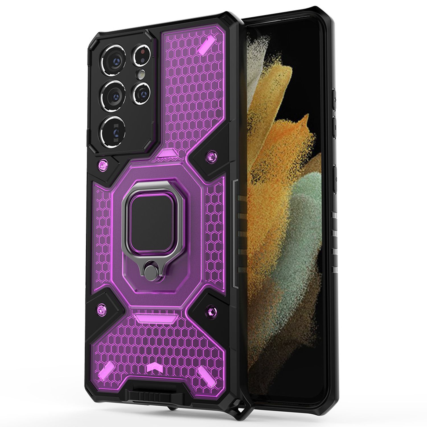Husa Techsuit - Honeycomb Armor - Samsung Galaxy S21 Ultra - violet fotografia produsului
