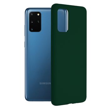 Husa premium techsuit - soft edge silicone - samsung galaxy s20 plus - dark green