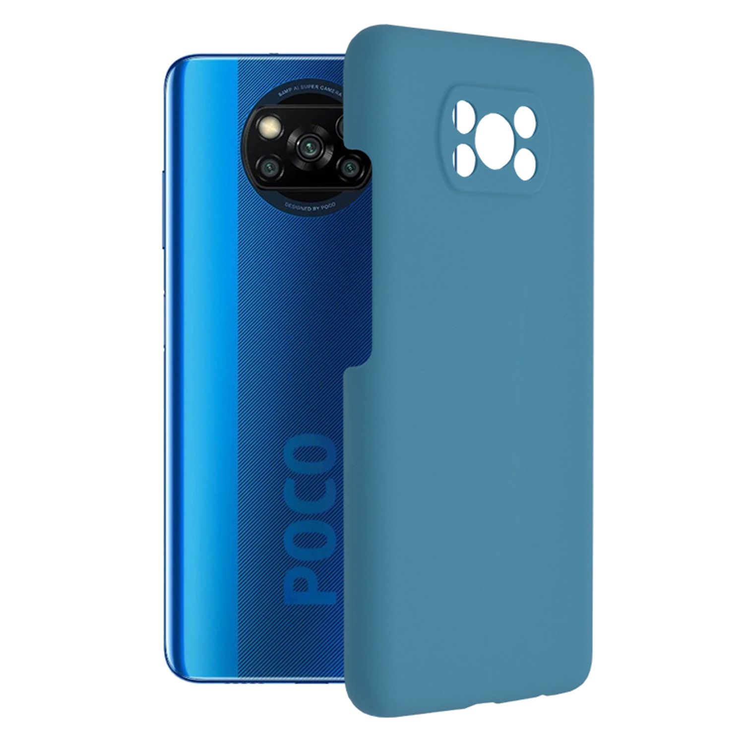 Husa premium Techsuit - Soft Edge Silicone - Xiaomi Poco X3 / X3 NFC / X3 Pro - Denim Blue fotografia produsului