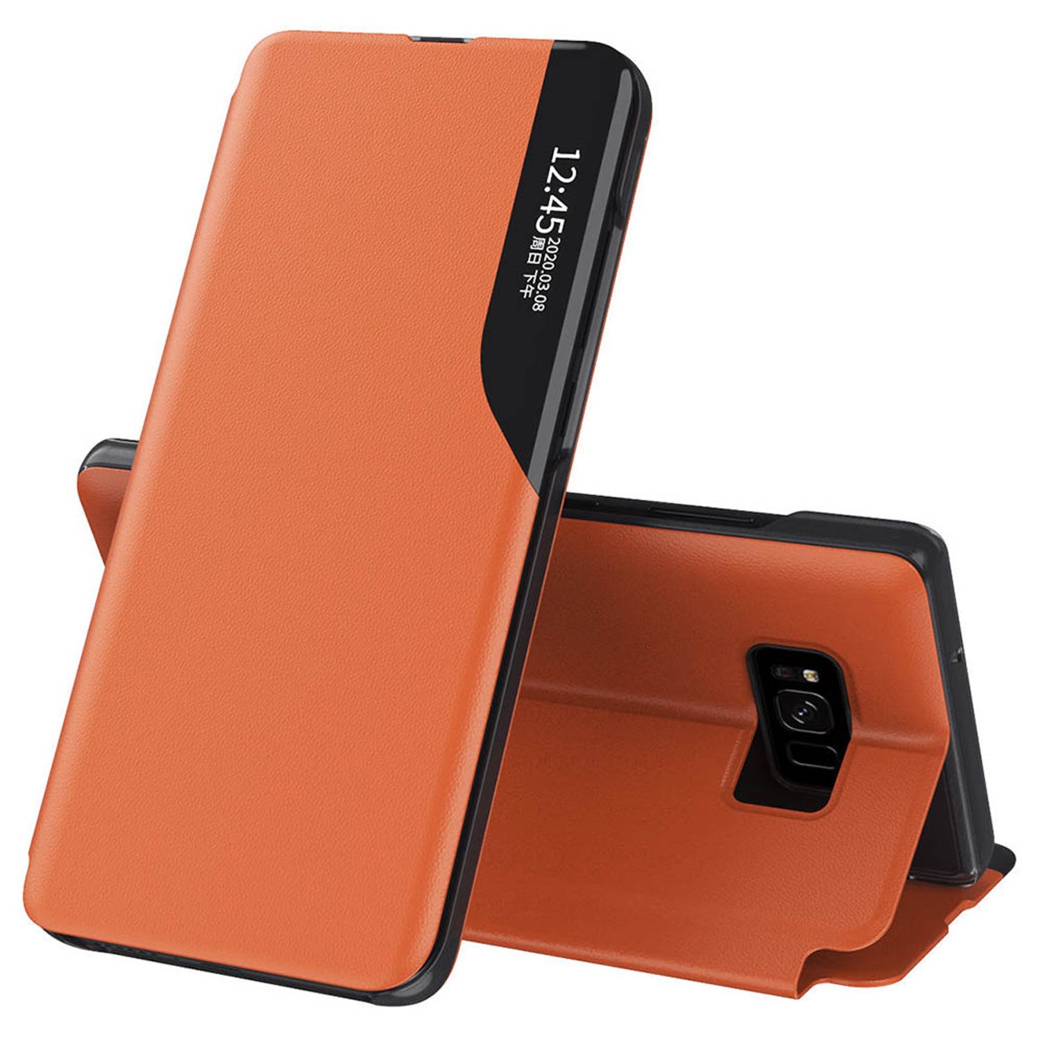 Husa tip carte Techsuit - eFold Series - Samsung Galaxy S8 - Orange fotografia produsului