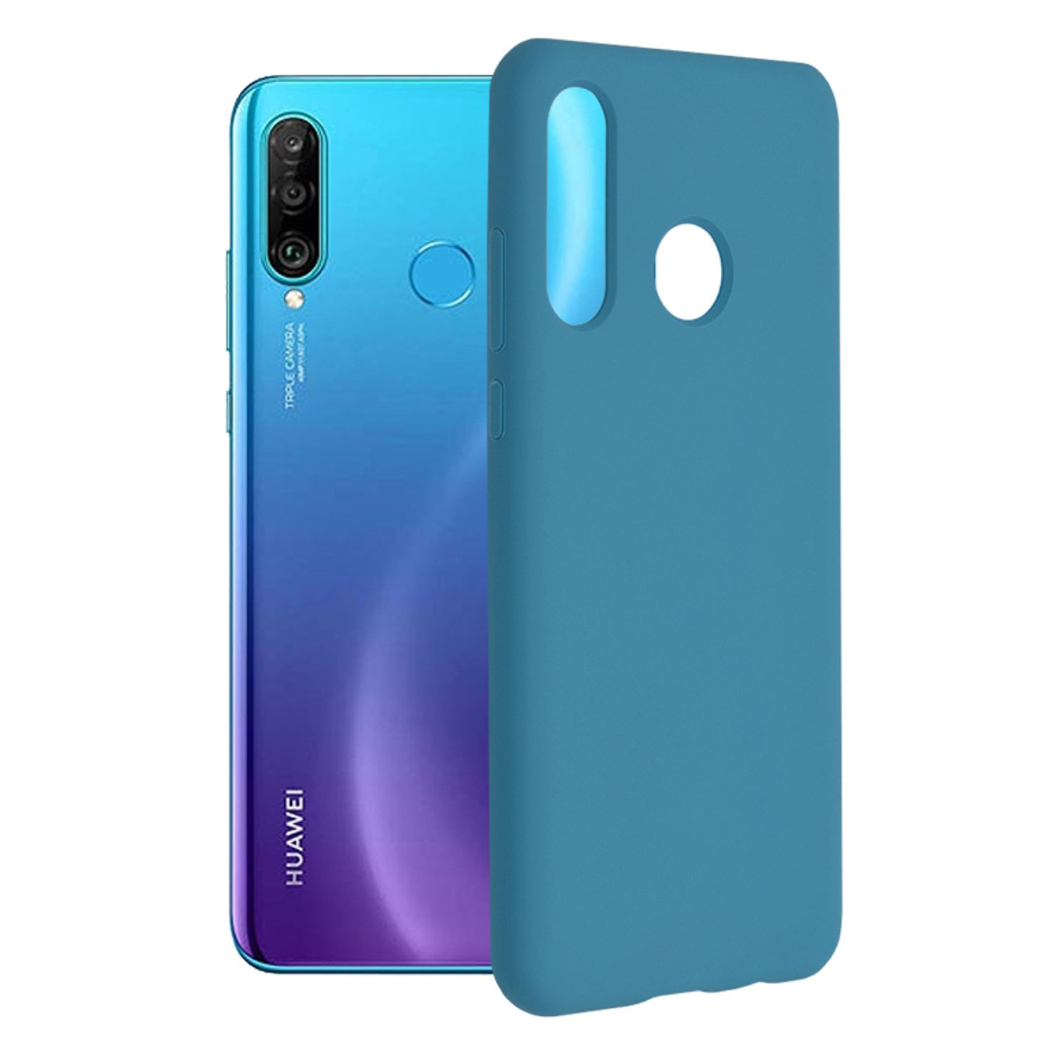 Husa premium Techsuit - Soft Edge Silicone - Huawei P30 Lite - Denim Blue fotografia produsului