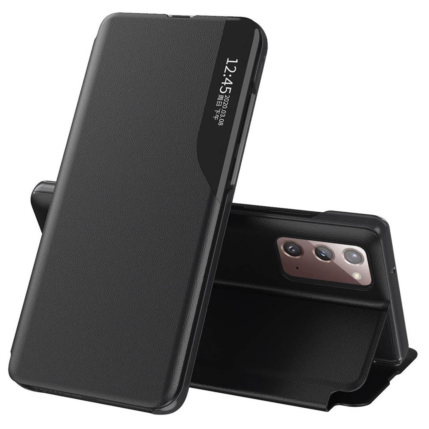 Husa tip carte Techsuit - eFold Series - Samsung Galaxy Note 20 - Black fotografia produsului