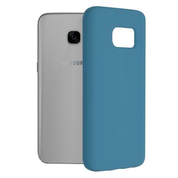 Husa premium techsuit - soft edge silicone - samsung galaxy s7 - denim blue