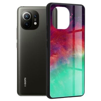Husa cu spate din sticla techsuit - glaze series - xiaomi mi 11 - fiery ocean