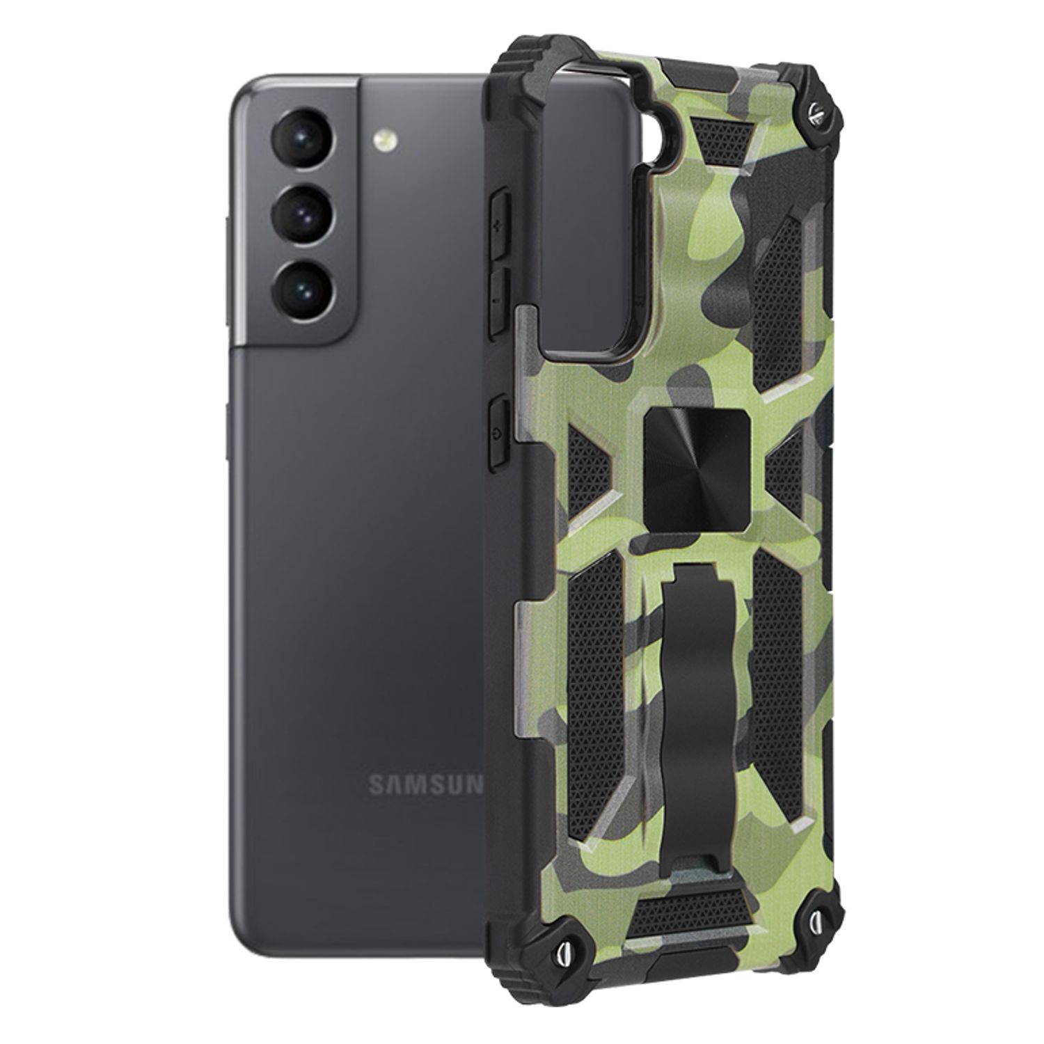 Husa antisoc Techsuit - Blazor Series - Samsung Galaxy S21 - Camo Lime fotografia produsului