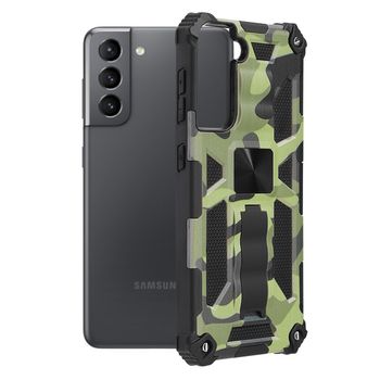 Husa antisoc techsuit - blazor series - samsung galaxy s21 - camo lime