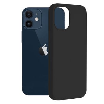 Husa premium techsuit - soft edge silicone - iphone 12 mini - black