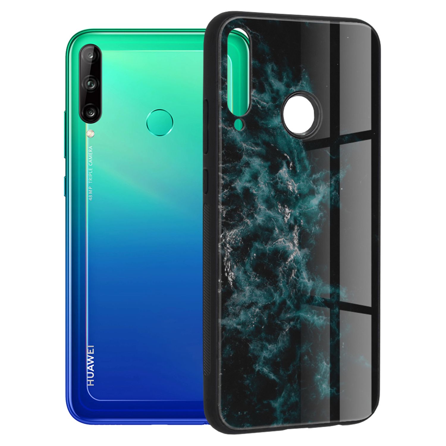 Husa cu spate din sticla Techsuit - Glaze Series - Huawei P40 Lite E - Blue Nebula fotografia produsului
