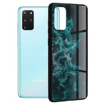 Husa cu spate din sticla techsuit - glaze series - samsung galaxy s20 plus - blue nebula