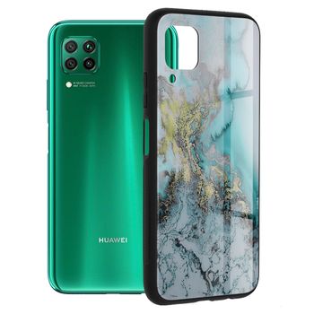 Husa cu spate din sticla techsuit - glaze series - huawei p40 lite - blue ocean