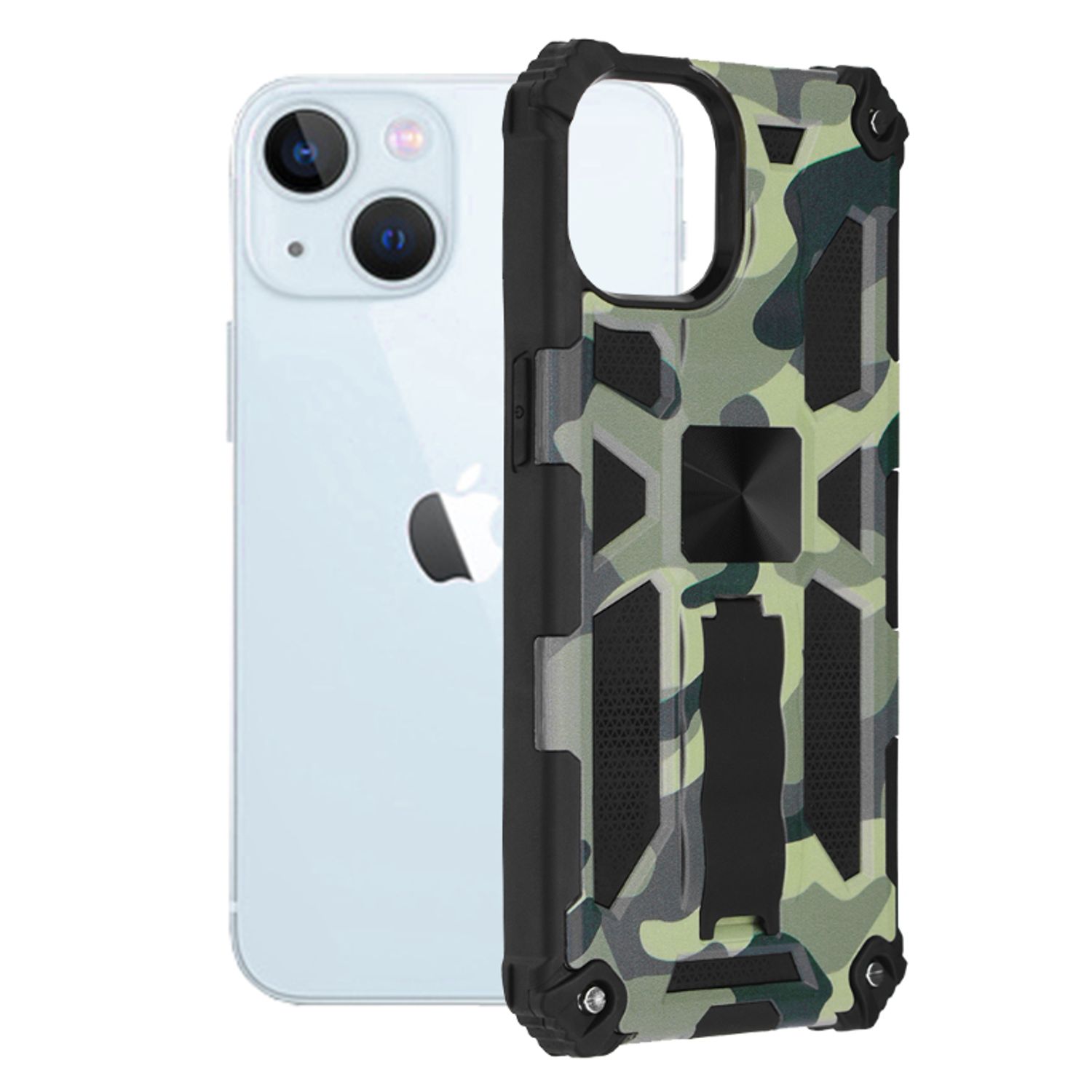 Husa antisoc Techsuit - Blazor Series - iPhone 13 - Camo Lime fotografia produsului
