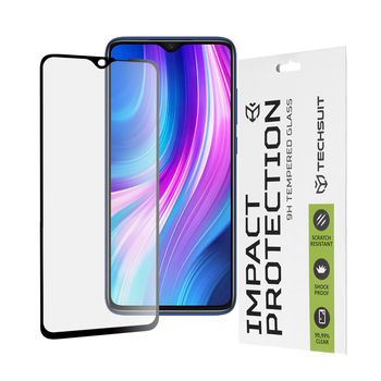 Folie sticla xiaomi redmi note 8 pro,full cover, full glue glass, black