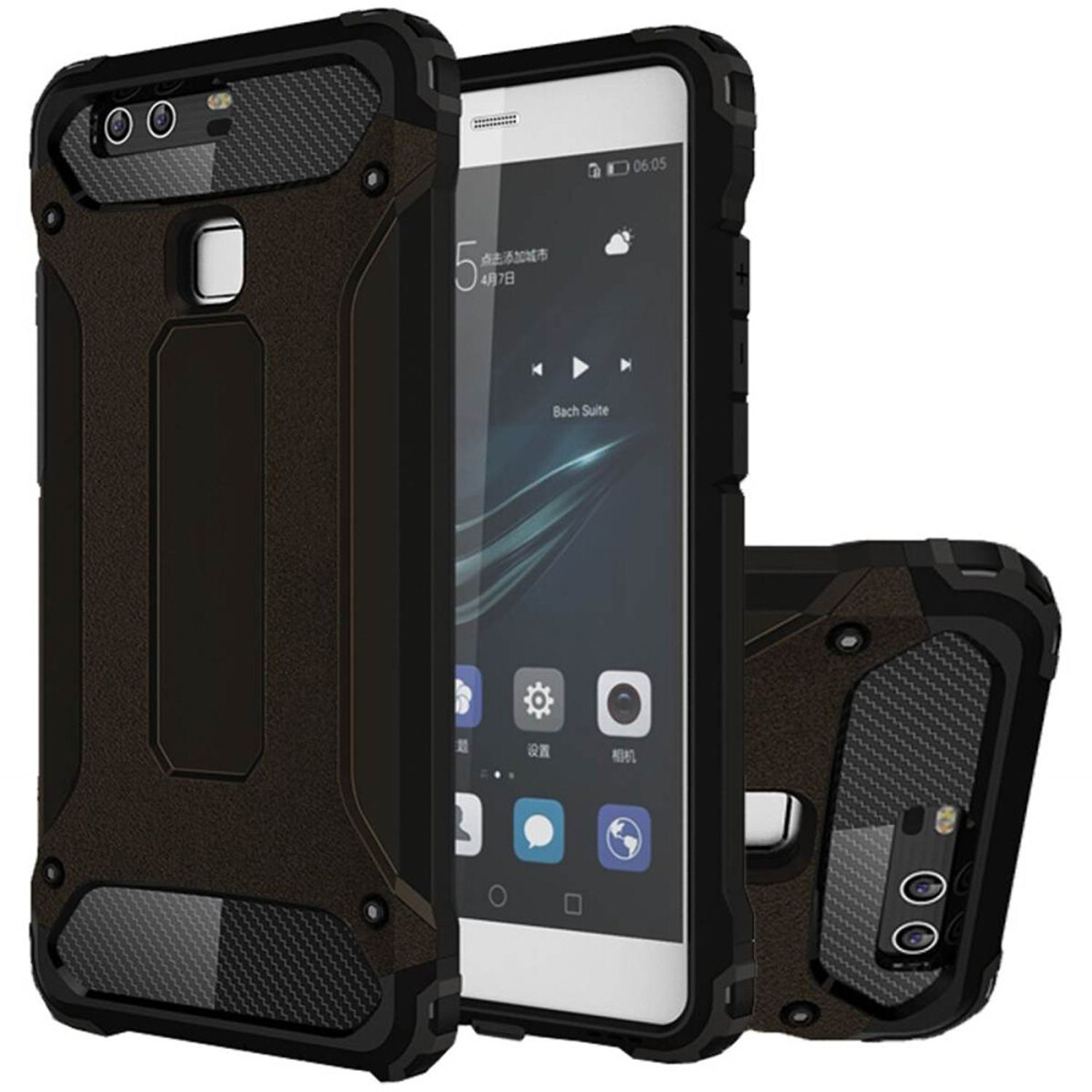 Husa Techsuit - Hybrid Armor - Huawei P9 Plus - Black fotografia produsului View 3 L