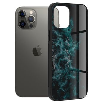 Husa cu spate din sticla techsuit - glaze series - iphone 12 pro max - blue nebula