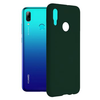 Husa premium techsuit - soft edge silicone - huawei p smart 2019 - dark green