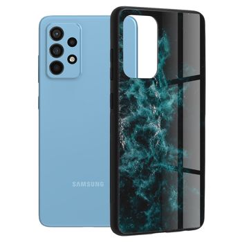 Husa cu spate din sticla techsuit - glaze series - samsung galaxy a52 5g - blue nebula