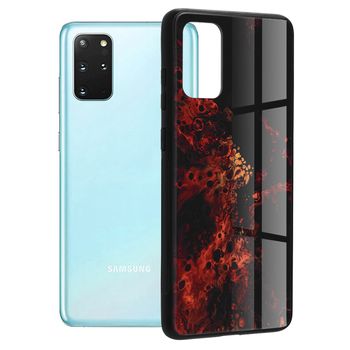 Husa cu spate din sticla techsuit - glaze series - samsung galaxy s20 plus - red nebula